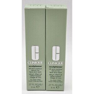CLINIQUE Sculptwear Lift & Contour Serum For Face & Neck 0.27 OZ/8 ML Lot Of 2